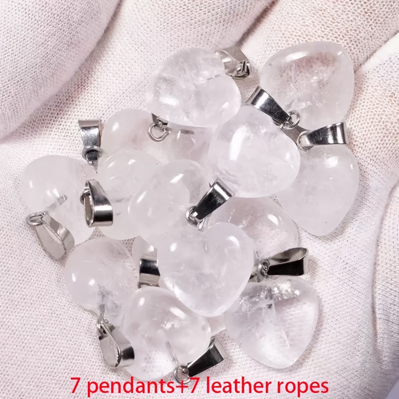 Natural Stone Heart-Shaped Pendant Set for DIY